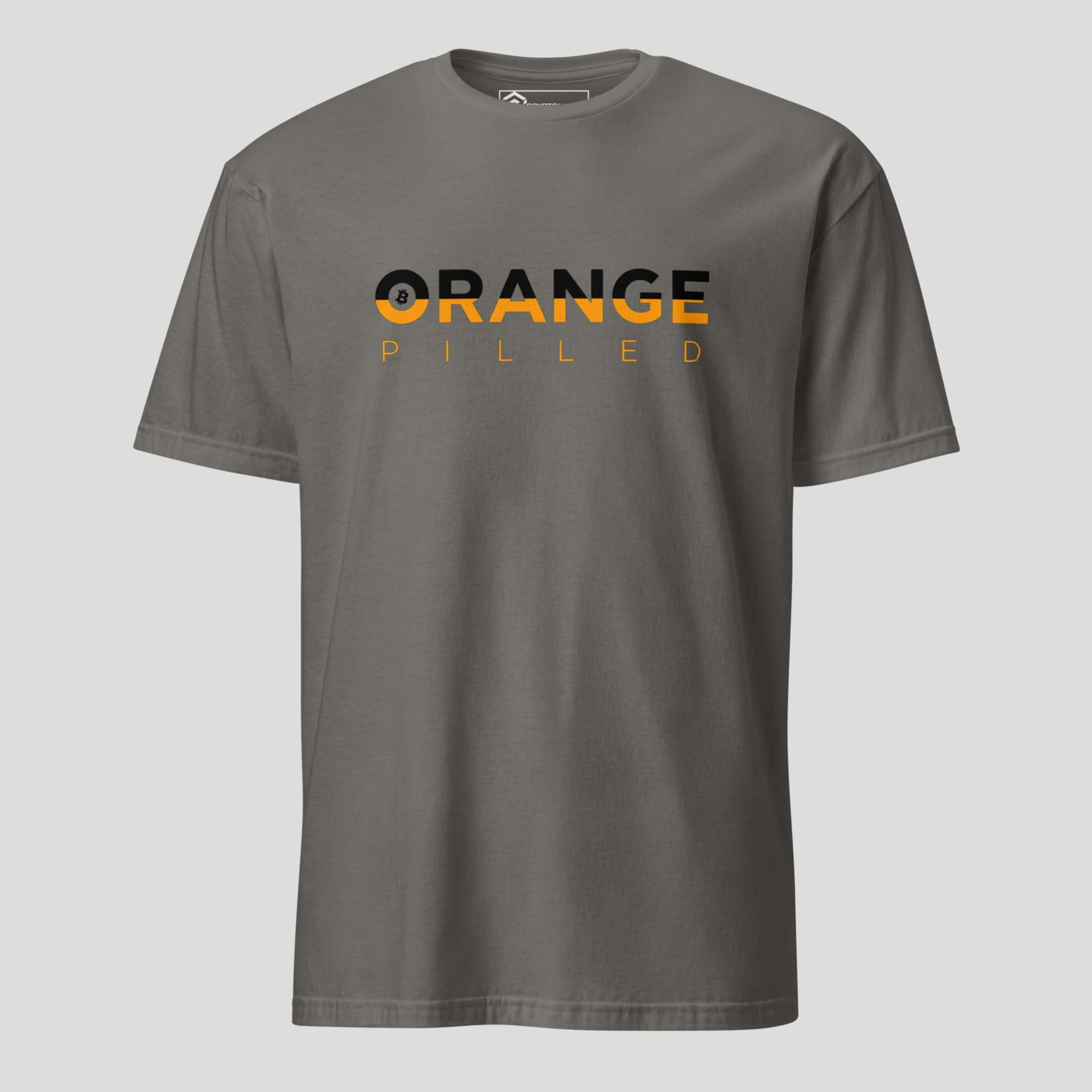 Orange Pilled BTC shirt dark grey for Bitcoin believers