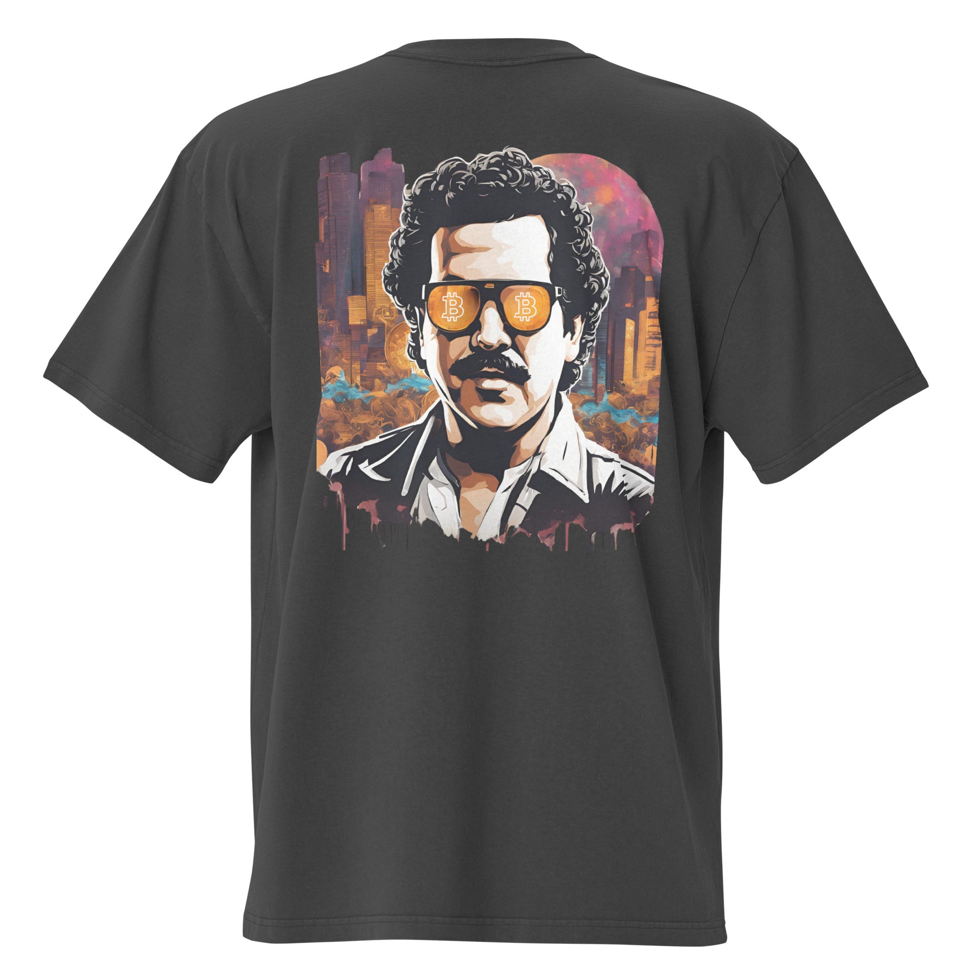 OVERSIZED FADED CRYPTO T-SHIRT - BTC TRAFFICANTE