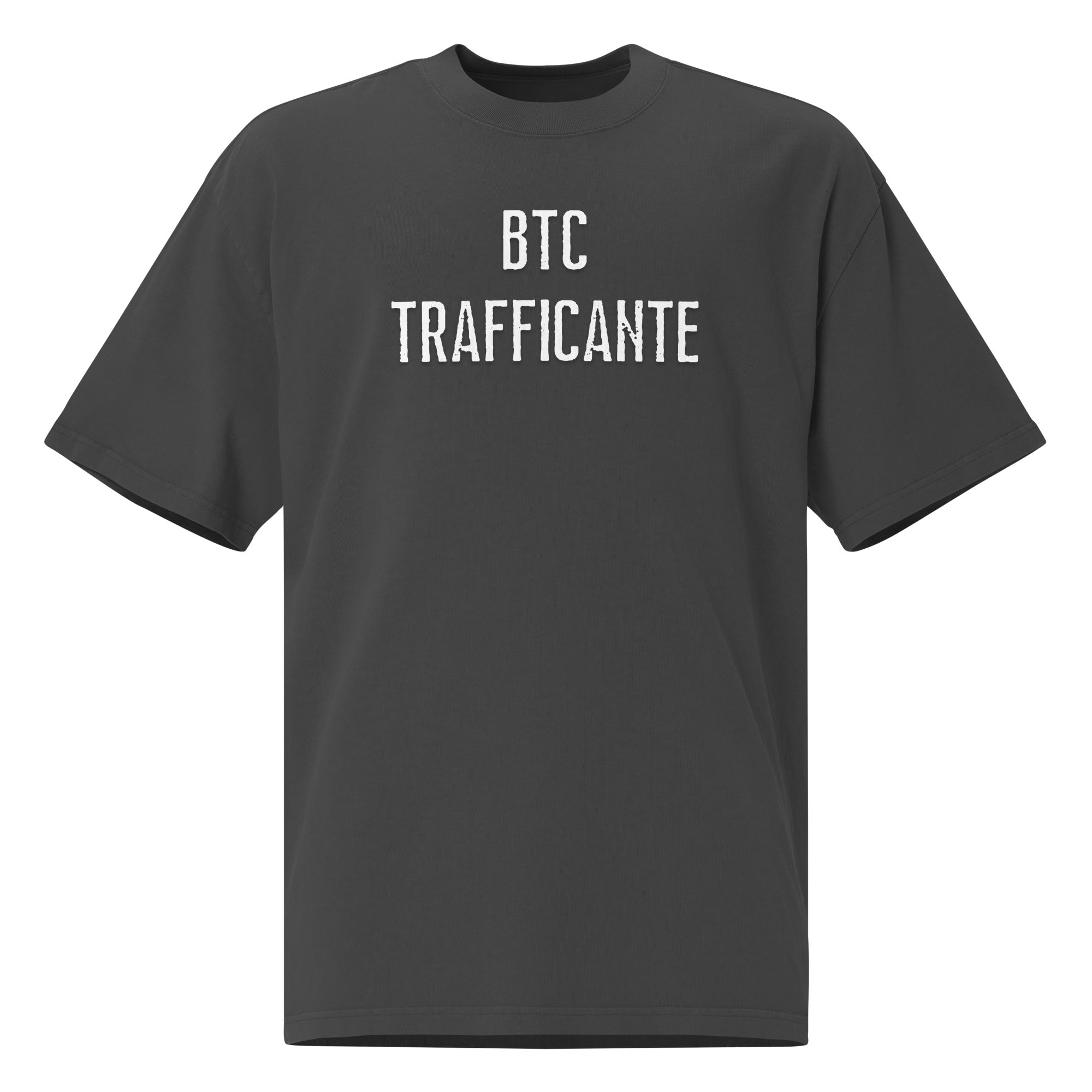 OVERSIZED FADED CRYPTO T-SHIRT - BTC TRAFFICANTE