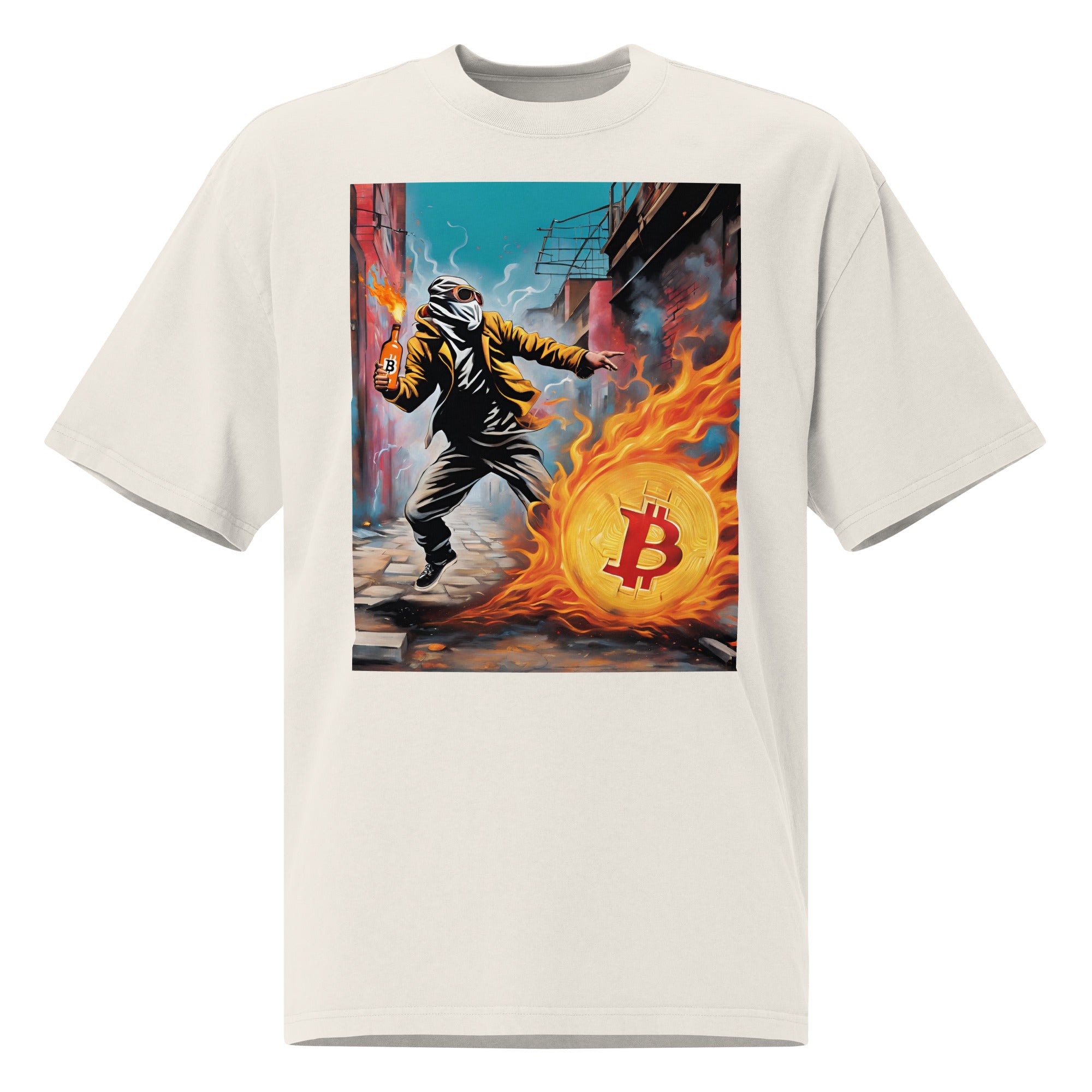 OVERSIZED FADED CRYPTO T-SHIRT - BTC REVOLUTION