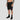 Side angle of the black Polkadot gym shorts, highlighting the drawstring waist