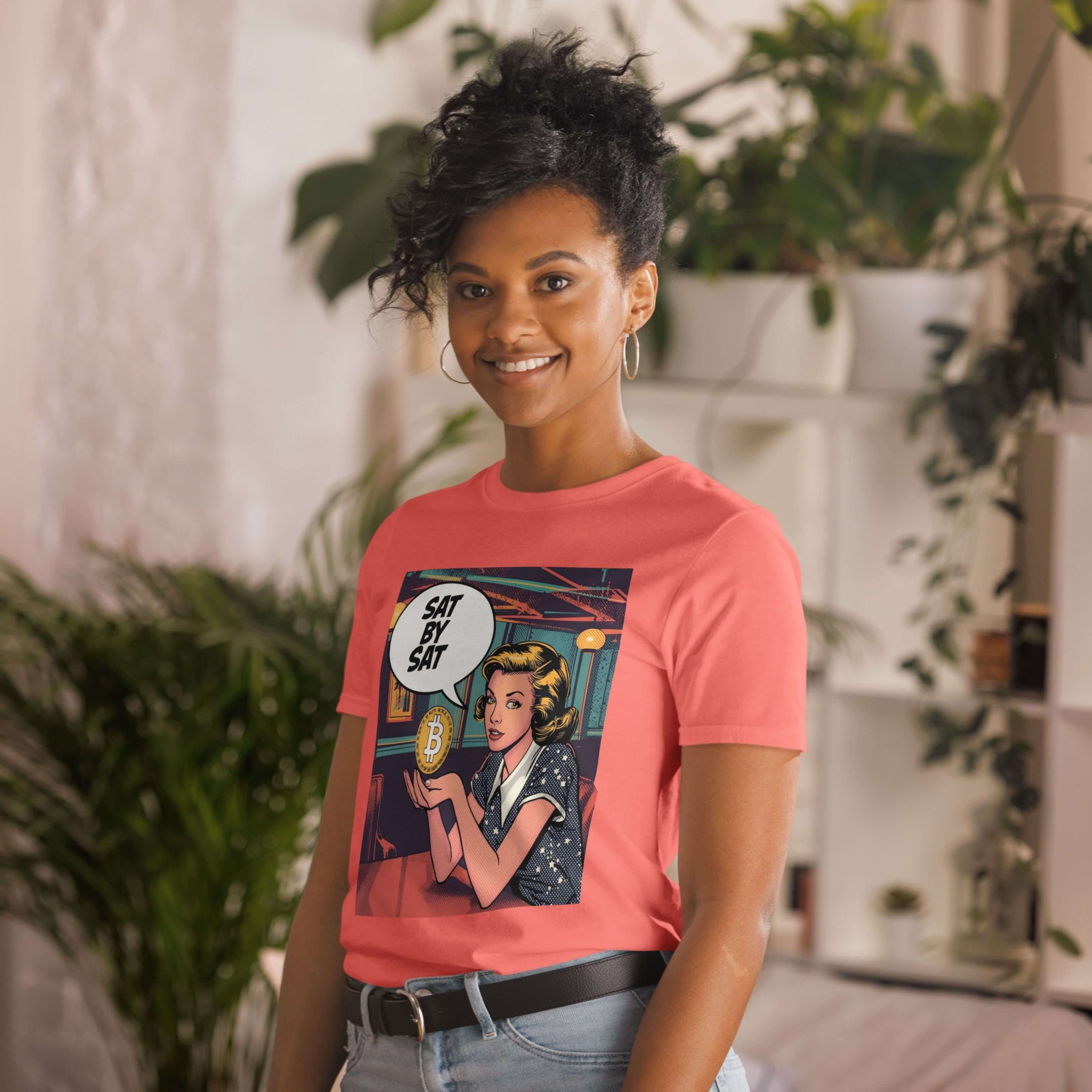 Close-up sat by sat bitcoin graphic print