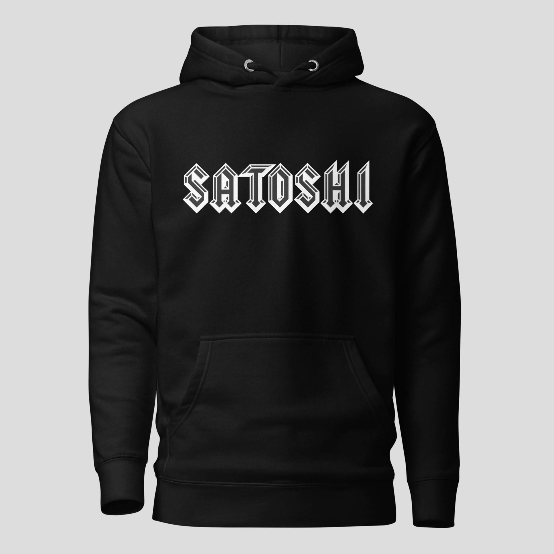 Satoshi crypto hoodie black organic cotton streetwear