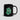 Bitcoin Saudi Arabia Flag Mug — black glossy ceramic coffee cup with the Saudi Arabia flag and BTC mark, front view