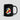 Bitcoin Seychelles Flag Mug — black glossy ceramic coffee cup with the Seychelles flag and BTC mark, front view