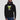 Model wearing the black Solana Alien Hoodie, showing the relaxed unisex fit