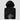 Folded black Solana Astronaut Hoodie with a close-up of the chest print