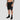 Side angle of the black Solana gym shorts, highlighting the drawstring waist