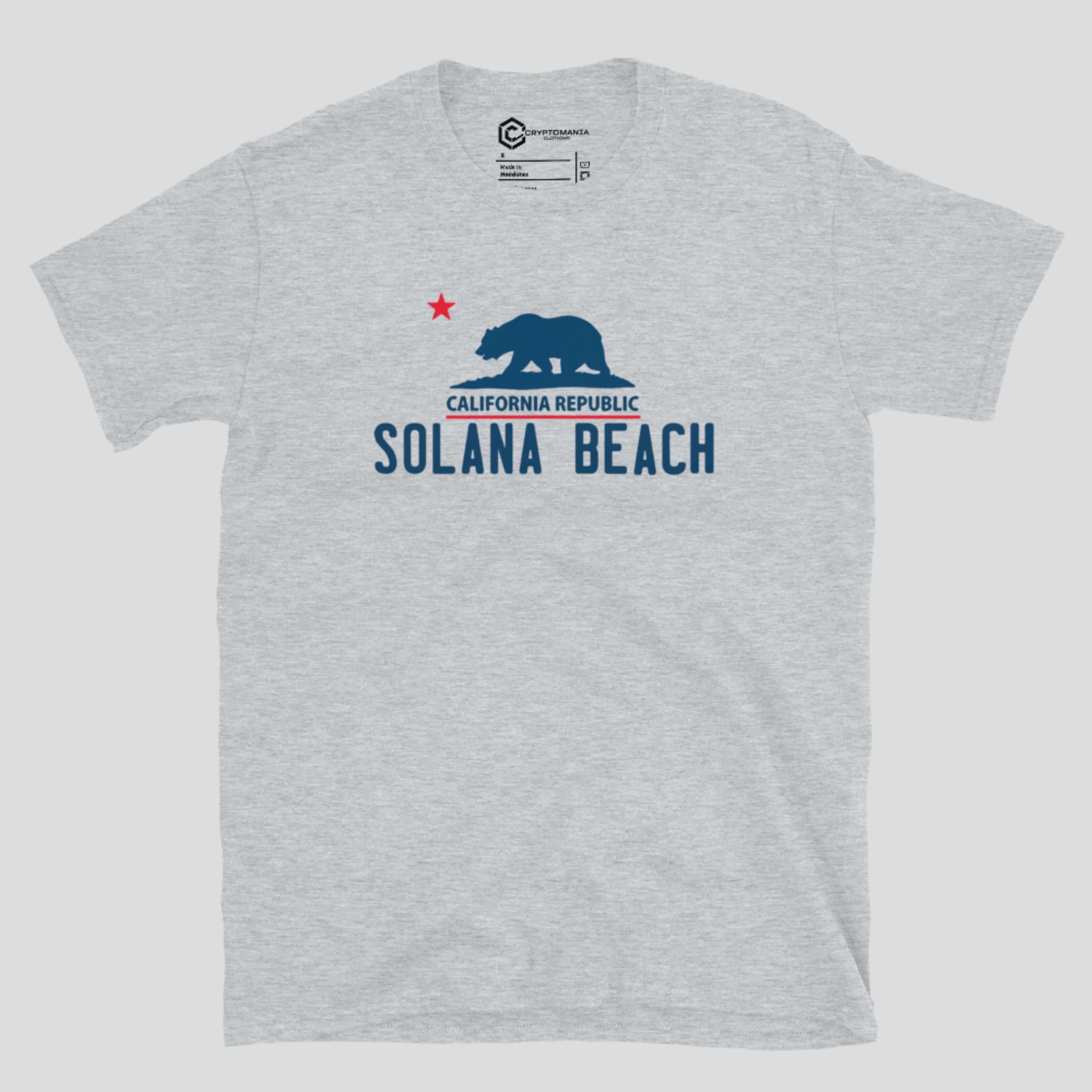 Solana inspired crypto t-shirt on white background, premium cotton streetwear for everyday digital economy style