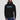 Model wearing the black Solana Brush Script Hoodie, showing the relaxed unisex fit