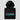 Folded black Solana Brush Script Hoodie with a close-up of the chest print