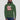 Model wearing the forest green Solana Christmas Hoodie, showing the relaxed unisex fit