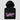 Folded black Solana Coin Script Hoodie with a close-up of the chest print