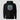 Solana Globe Text Hoodie in black, flat front view: typographic sphere in a teal-to-purple gradient