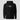 Solana Heartbeat Hoodie in black, flat front view: fine white pulse-line graphic with a center emblem