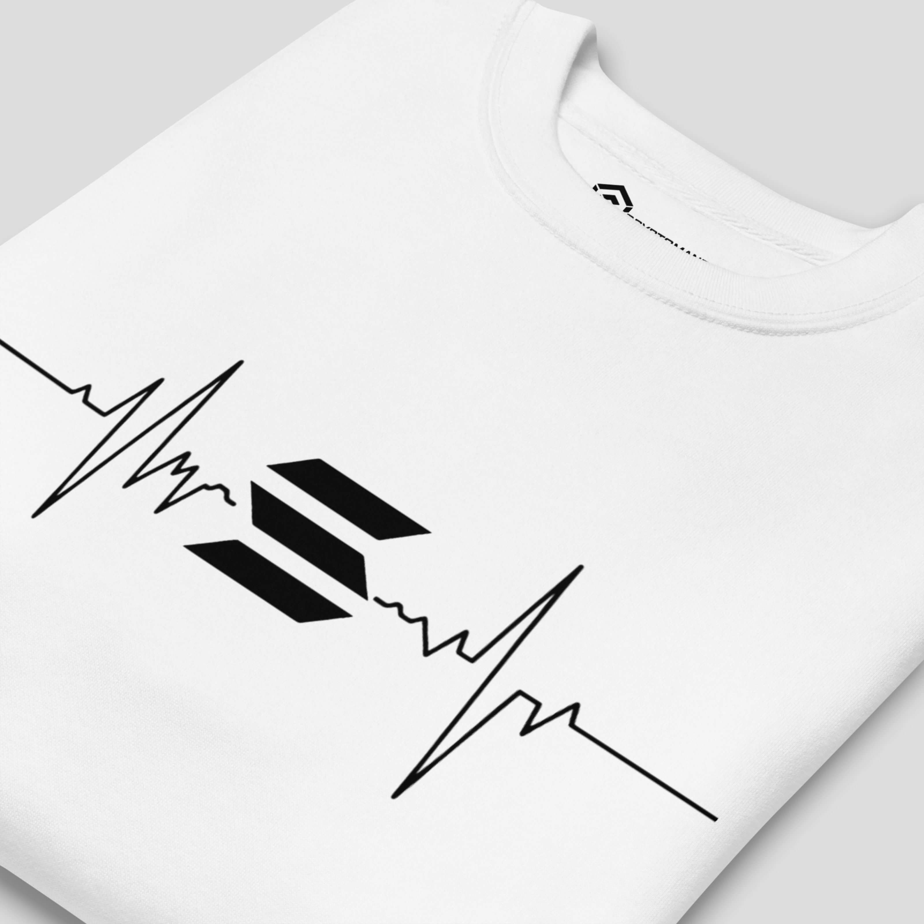 solana heartbeat line minimal sol logo sweatshirt design