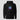 I Accept Solana Hoodie in black, flat front view: minimal thin-line typography with a gradient emblem