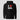 I Love SOL Hoodie in black, flat front view: distressed vintage print in white and red