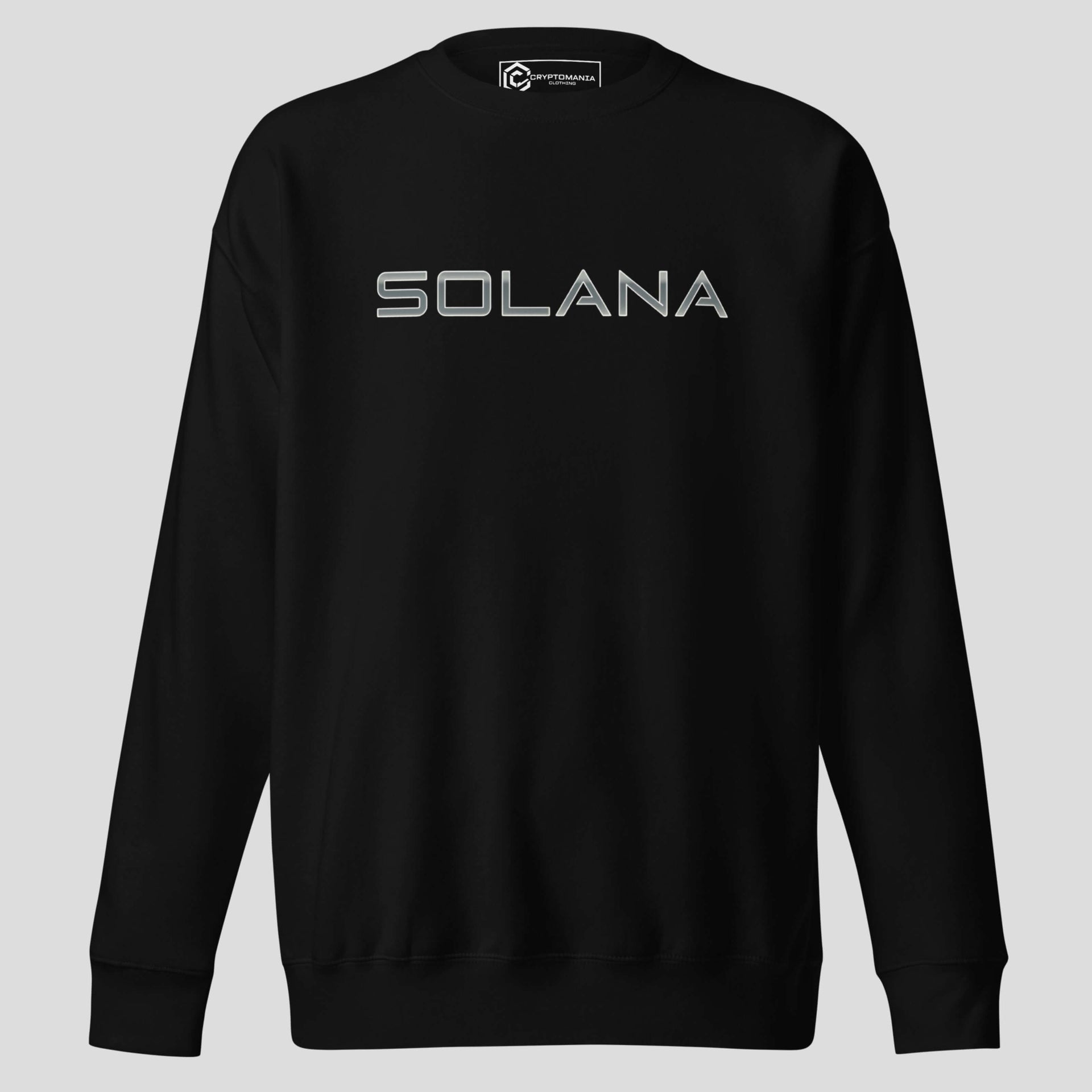 black solana logo minimal crypto crewneck sweatshirt