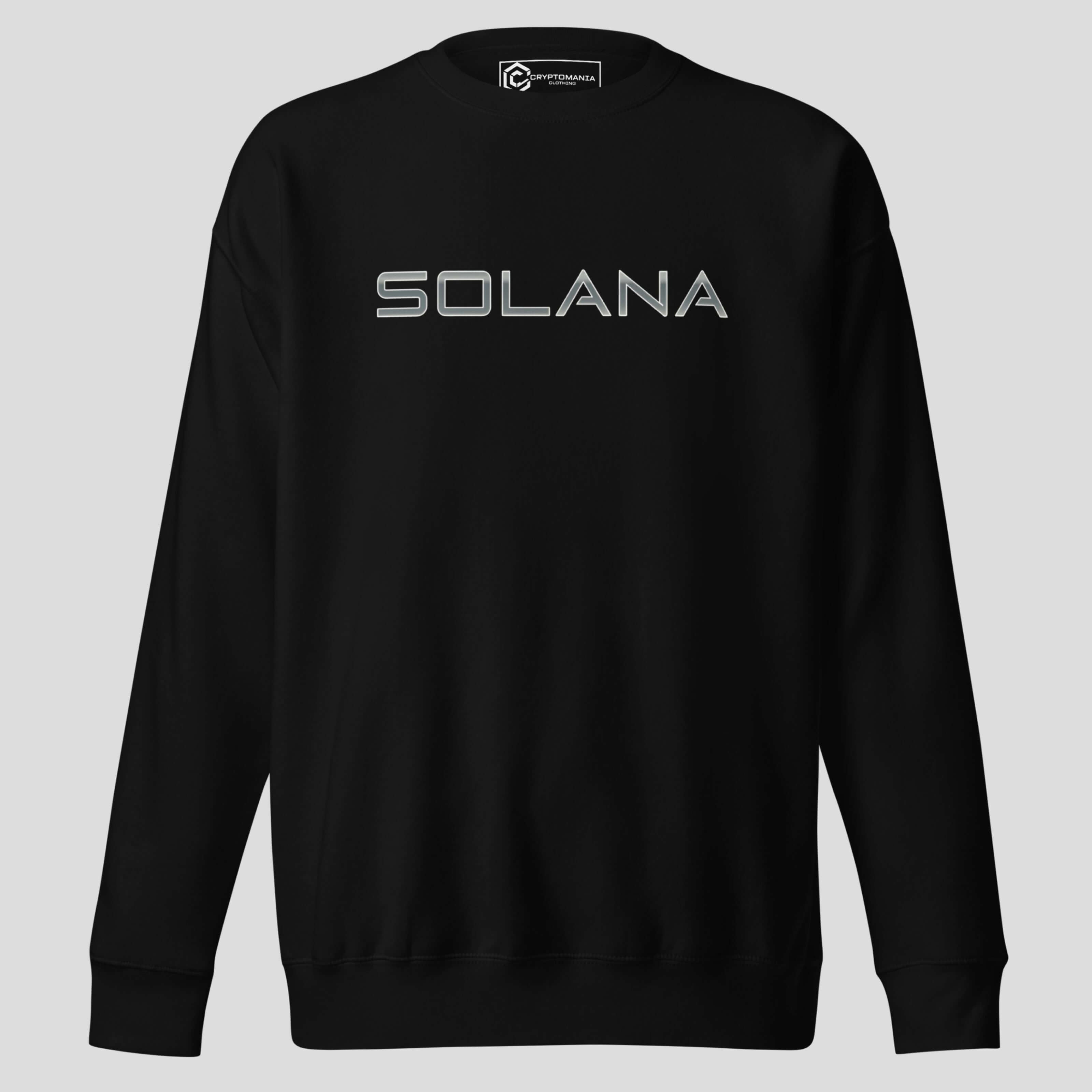 black solana logo minimal crypto crewneck sweatshirt