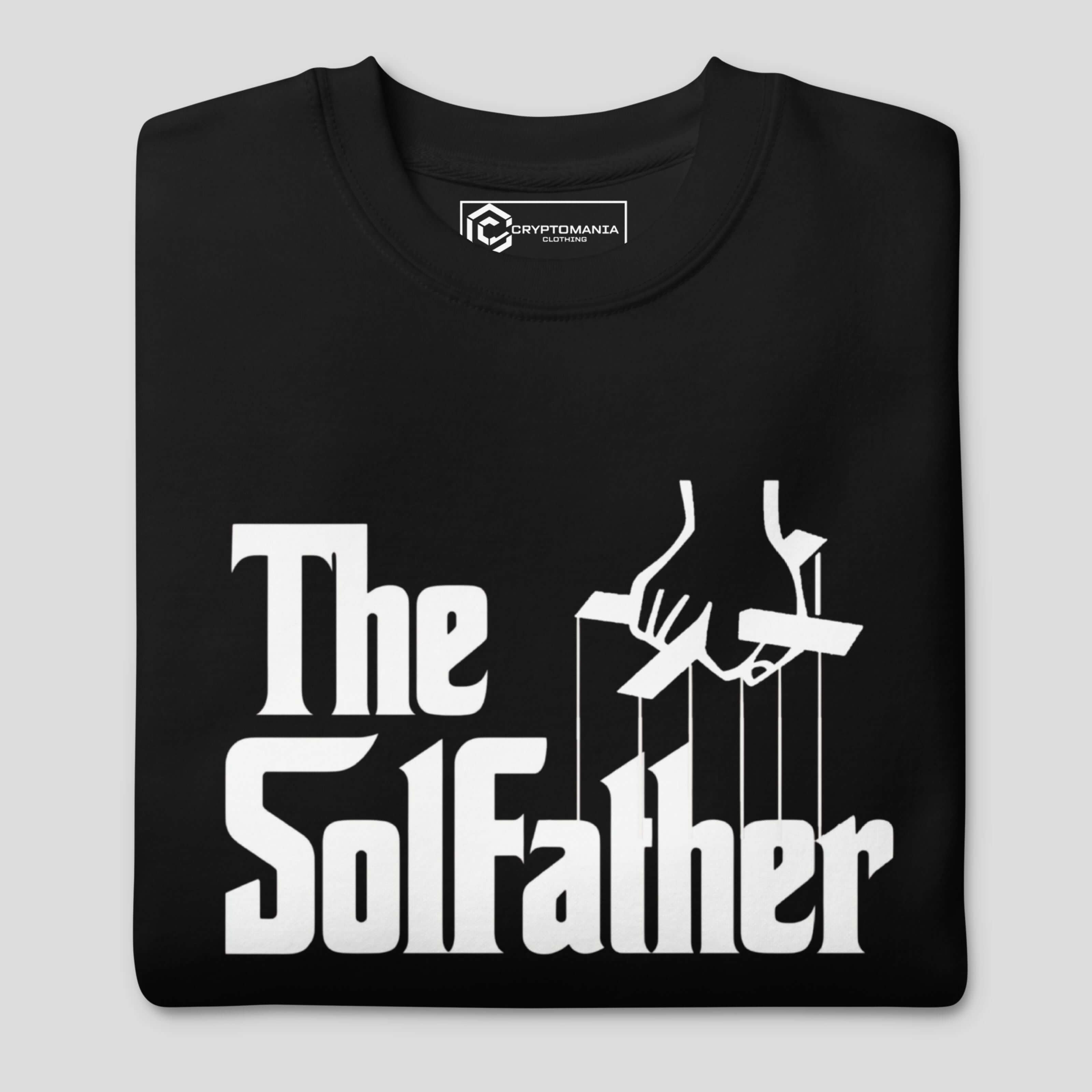 the solfather solana meme parody crypto design close up