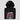Folded black Solana Neon Rebel Girl Hoodie with a close-up of the chest print