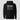 Solana Repeat Fade Hoodie in black, flat front view: four-line repeat print with a fade-out effect