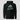 Solana Running Bull Hoodie in black, flat front view: detailed bull illustration in pastel gradients