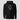 SOL Est. 2020 Hoodie in black, flat front view: minimal crossed-line monogram in white
