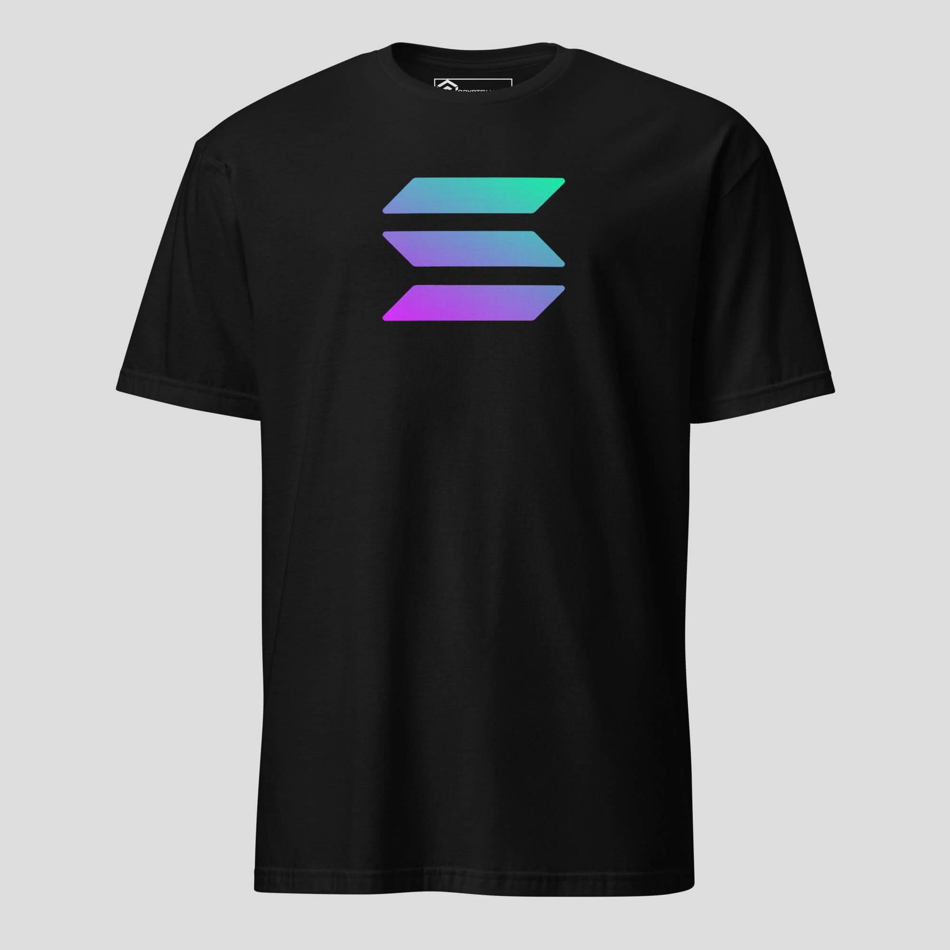 Solana (sol) T-shirt (black) featuring premium Solana-inspired t-shirt styling for crypto culture, view 1
