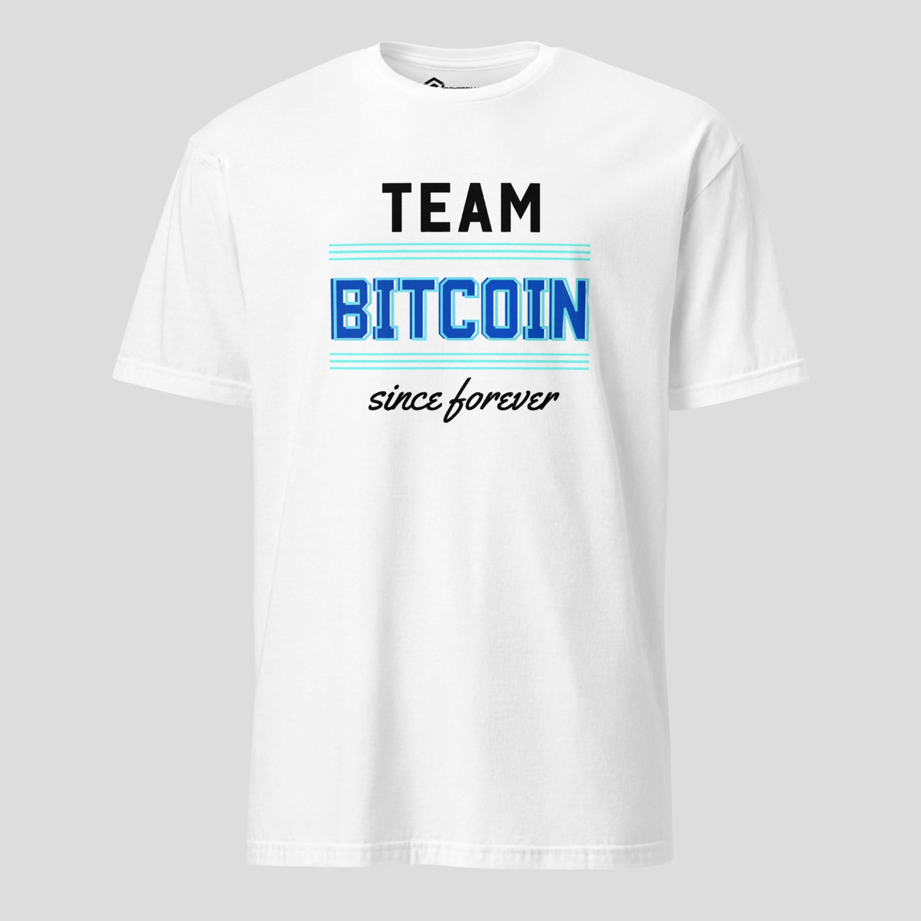 White Minimalist Bitcoin streetwear t-shirt for long-term crypto believers