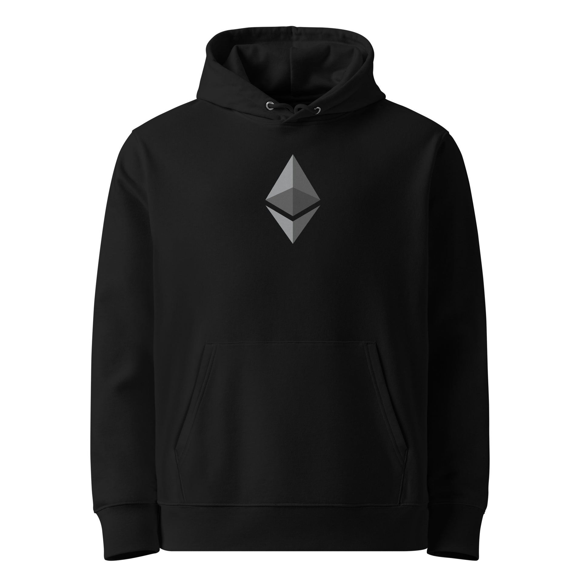 ETHEREUM (ETH) GREY LOGO PREMIUM HOODIE (BLACK)