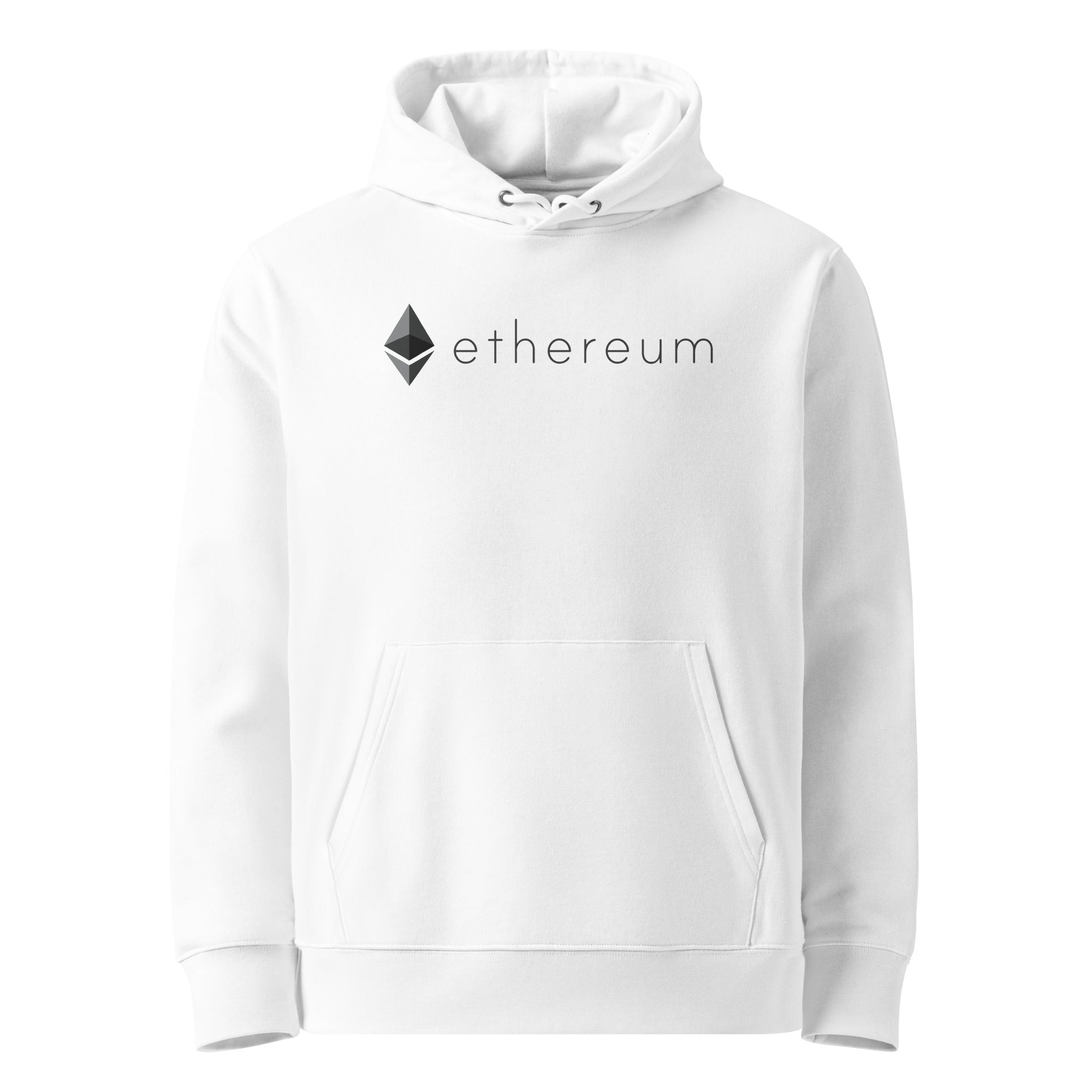 ETHEREUM (ETH) NAME LOGO PREMIUM HOODIE (WHITE)