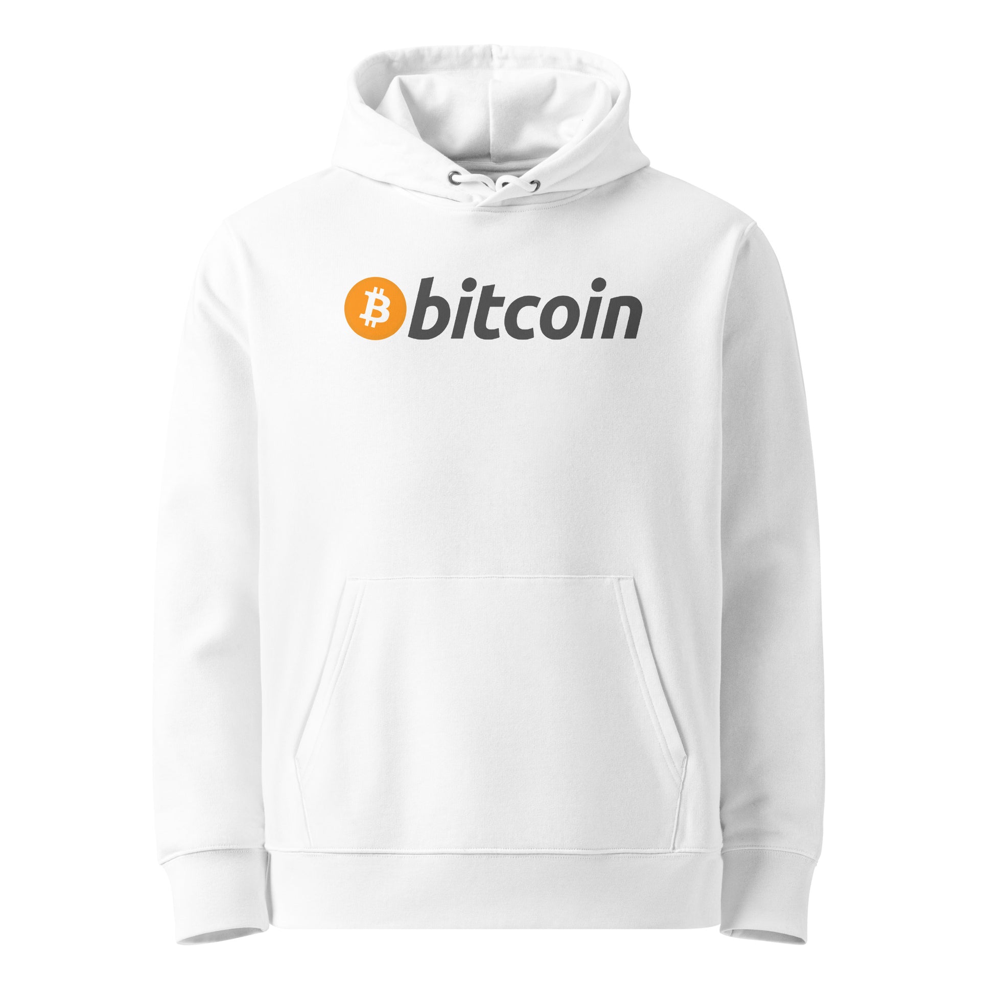 BITCOIN (BTC) LOGO NAME PREMIUM HOODIE (WHITE)