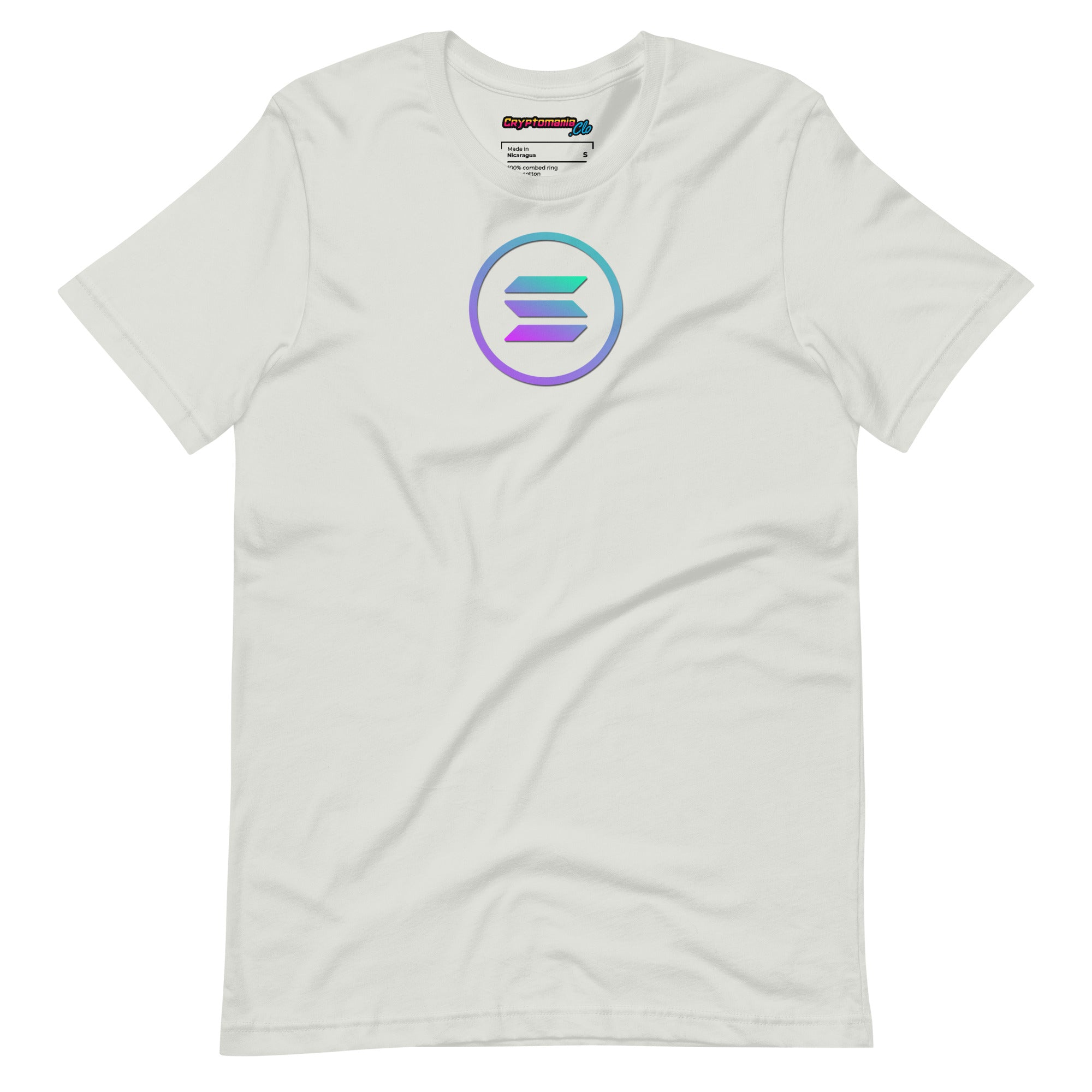 SOLANA (SOL) ROUND LOGO T-SHIRT (SILVER GREY)