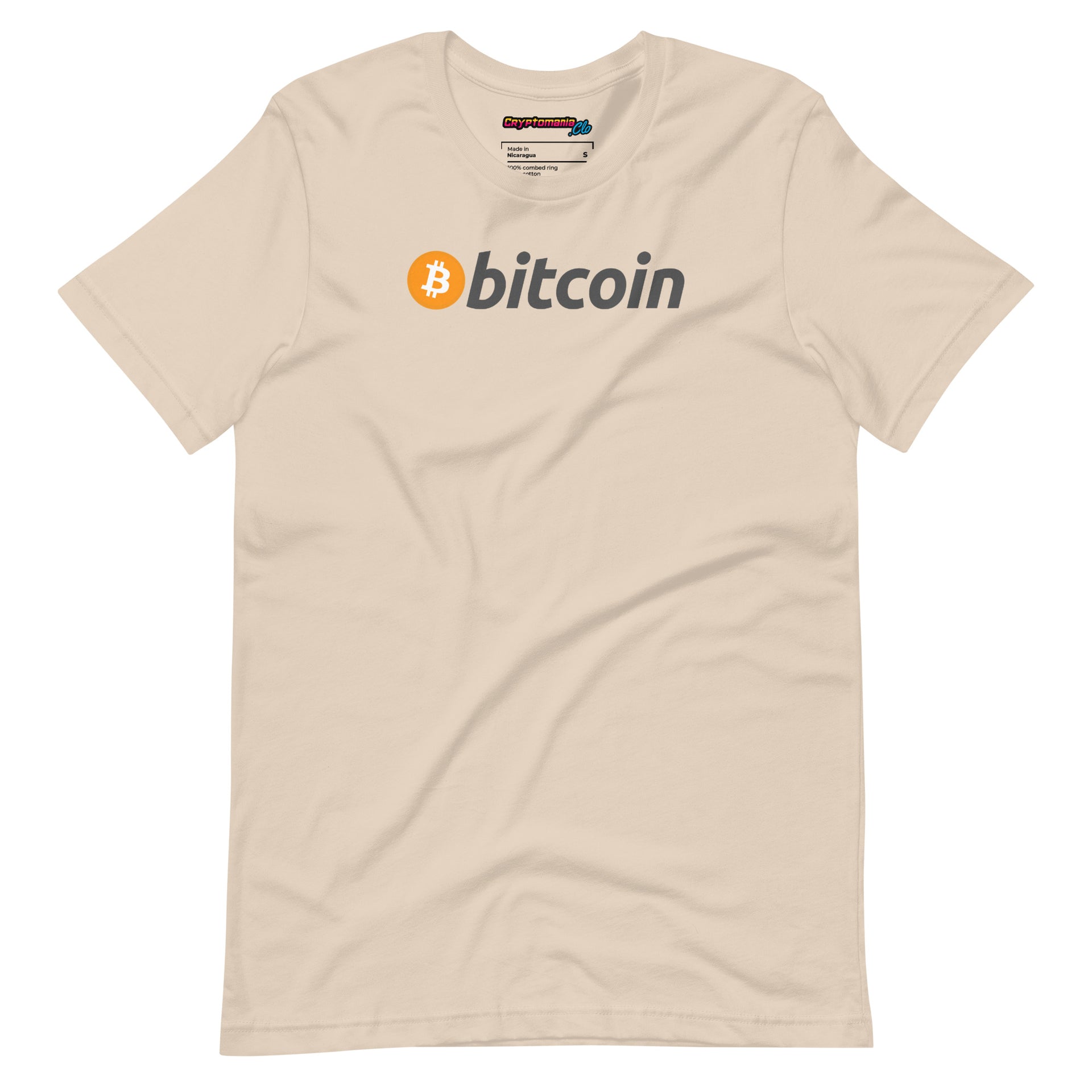 BITCOIN (BTC) LOGO NAME T-SHIRT (SOFT CREAM)

