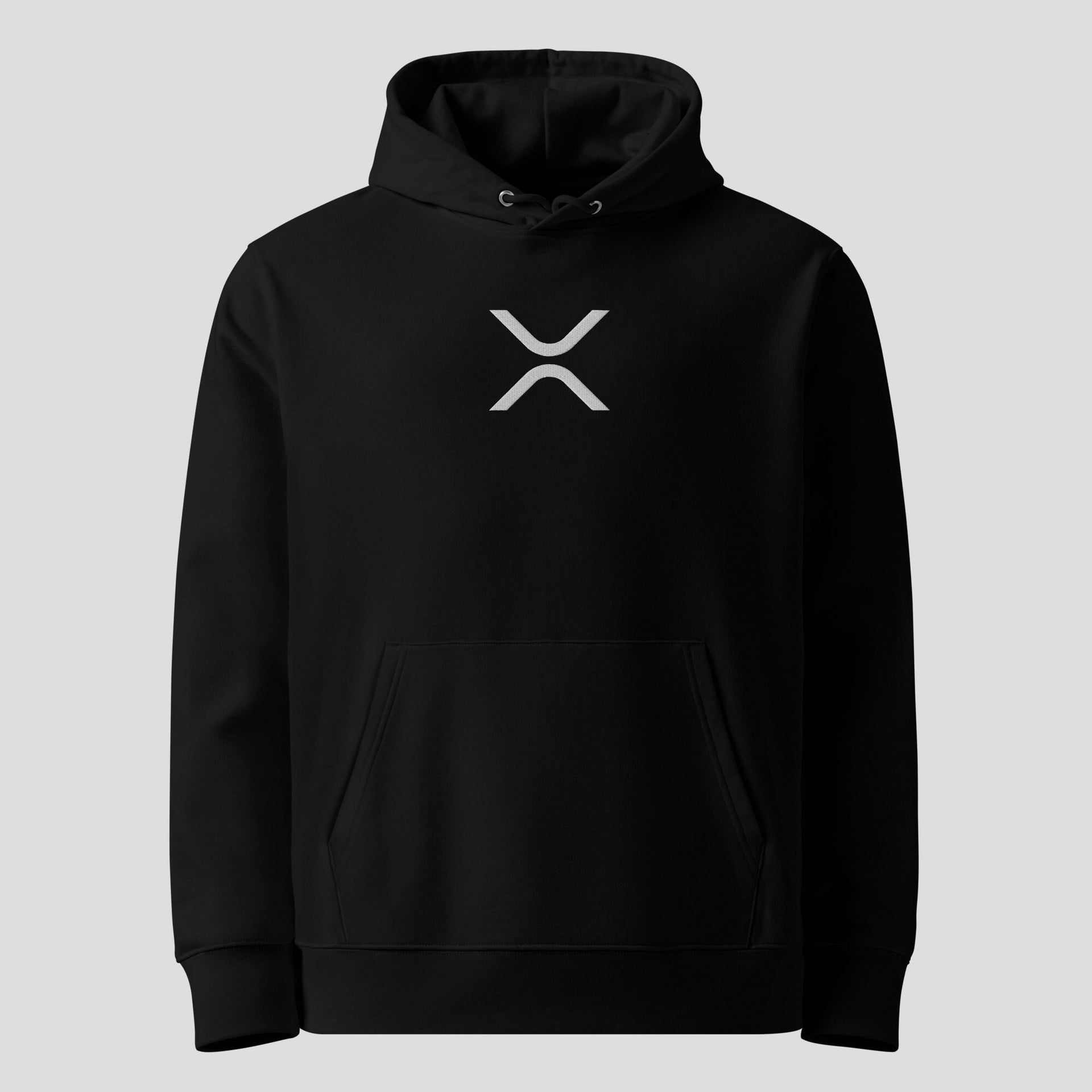 Minimal XRP Inspired Embroidered Hoodie - Premium Heavyweight Crypto Streetwear Heavyweight featuring premium XRP-inspired hoodie styling for crypto culture, view 1