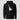 XRP Liberty Hoodie in black, flat front view: monochrome statue illustration with a coin-shaped torch