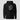 XRP Moon Swing Hoodie in black, flat front view: whimsical astronaut-on-a-swing illustration