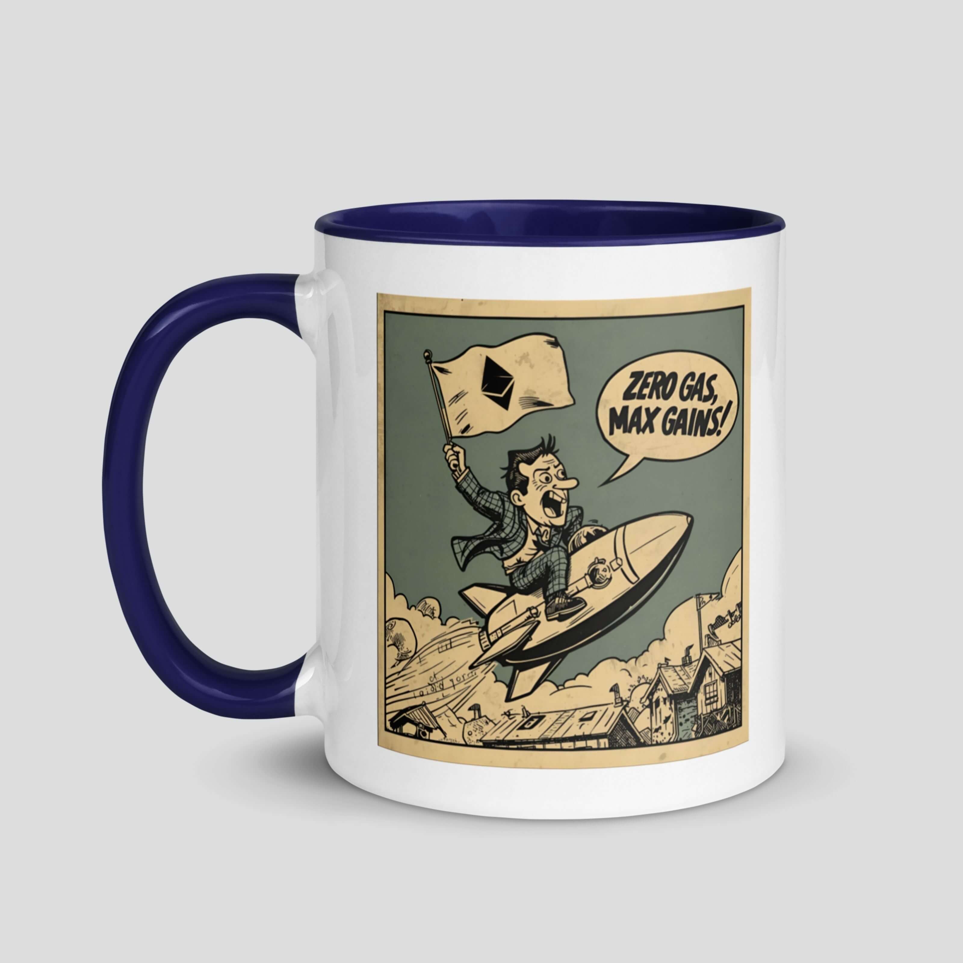 Funny ethereum gas fees meme coffee mug, crypto humor gift for blockchain investors