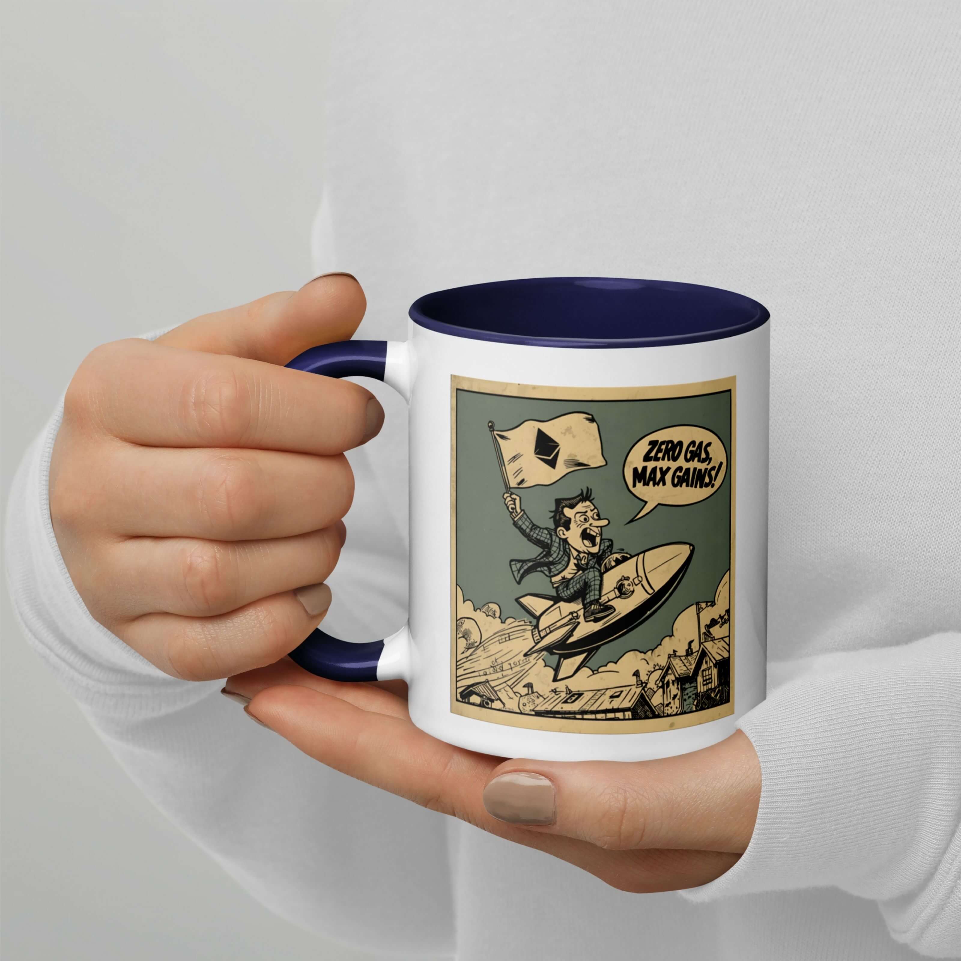 Ethereum meme mug gas fee design, crypto coffee cup gift for ethereum fans and traders